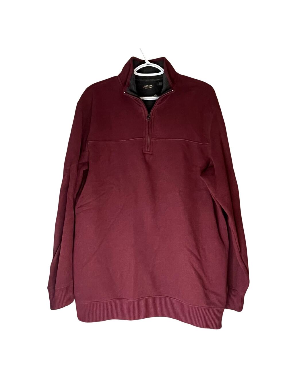 Arrow Men’s 1/4 Zip Maroon Sweater Size Large